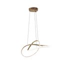 Ver imagem 3 de Luminaria Lustre Pendente de Led Bivolt 110/220 40w para Sala Moderno 3 em 1 Waves Dourado