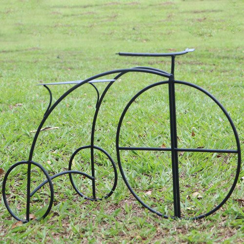 Suporte para Plantas Jardineira Floreira Bicicleta de Ferro:preto - 5