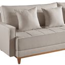 Ver imagem 5 de Sofá 3 Lugares 220Cm Almofadas Soltas Base em Madeira Maciça Viena