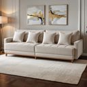 Ver imagem 2 de Sofá 3 Lugares 220Cm Almofadas Soltas Base em Madeira Maciça Viena