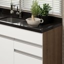 Ver imagem 7 de Balcão Gabinete de Pia Armário de Cozinha 150 cm 2 Gavetas 2 Portas (Sem Tampo e Pia) Rustic/Branco Glamy Madesa