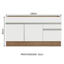 Ver imagem 4 de Balcão Gabinete de Pia Armário de Cozinha 150 cm 2 Gavetas 2 Portas (Sem Tampo e Pia) Rustic/Branco Glamy Madesa