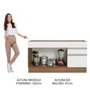 Ver imagem 5 de Balcão Gabinete de Pia Armário de Cozinha 150 cm 2 Gavetas 2 Portas (Sem Tampo e Pia) Rustic/Branco Glamy Madesa