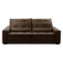 Ver imagem 4 de Sofa Retratil Reclinavel 2 Lugares 2,40m Atlantis Veludo Marrom Lansofbr