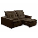 Ver imagem 3 de Sofa Retratil Reclinavel 2 Lugares 2,40m Atlantis Veludo Marrom Lansofbr