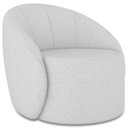 Ver imagem 2 de Poltrona Sala Decorativa Redonda 91cm Steve Linho Cinza I01 - Mpozenato