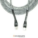 Ver imagem 2 de Cabo de Rede Cat6 Revestido Tecido Cinza/preto Cabos Immediate 10 Metros