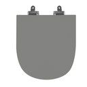 Ver imagem 1 de Assento Sanitário Poliéster para Louça Carrara (deca) Slow Close Cromado (reb. Oculto) Cinza Vip