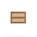 Ver imagem 1 de Mesa de Cabeceira Suspensa Har 2 Gavetas - 45 Cm X 35 Cm - Tauari / Telinha Rattan Louro Freijó - Te