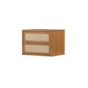 Ver imagem 3 de Mesa de Cabeceira Suspensa Har 2 Gavetas - 45 Cm X 35 Cm - Tauari / Telinha Rattan Louro Freijó - Te