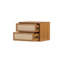 Ver imagem 4 de Mesa de Cabeceira Suspensa Har 2 Gavetas - 45 Cm X 35 Cm - Tauari / Telinha Rattan Louro Freijó - Te