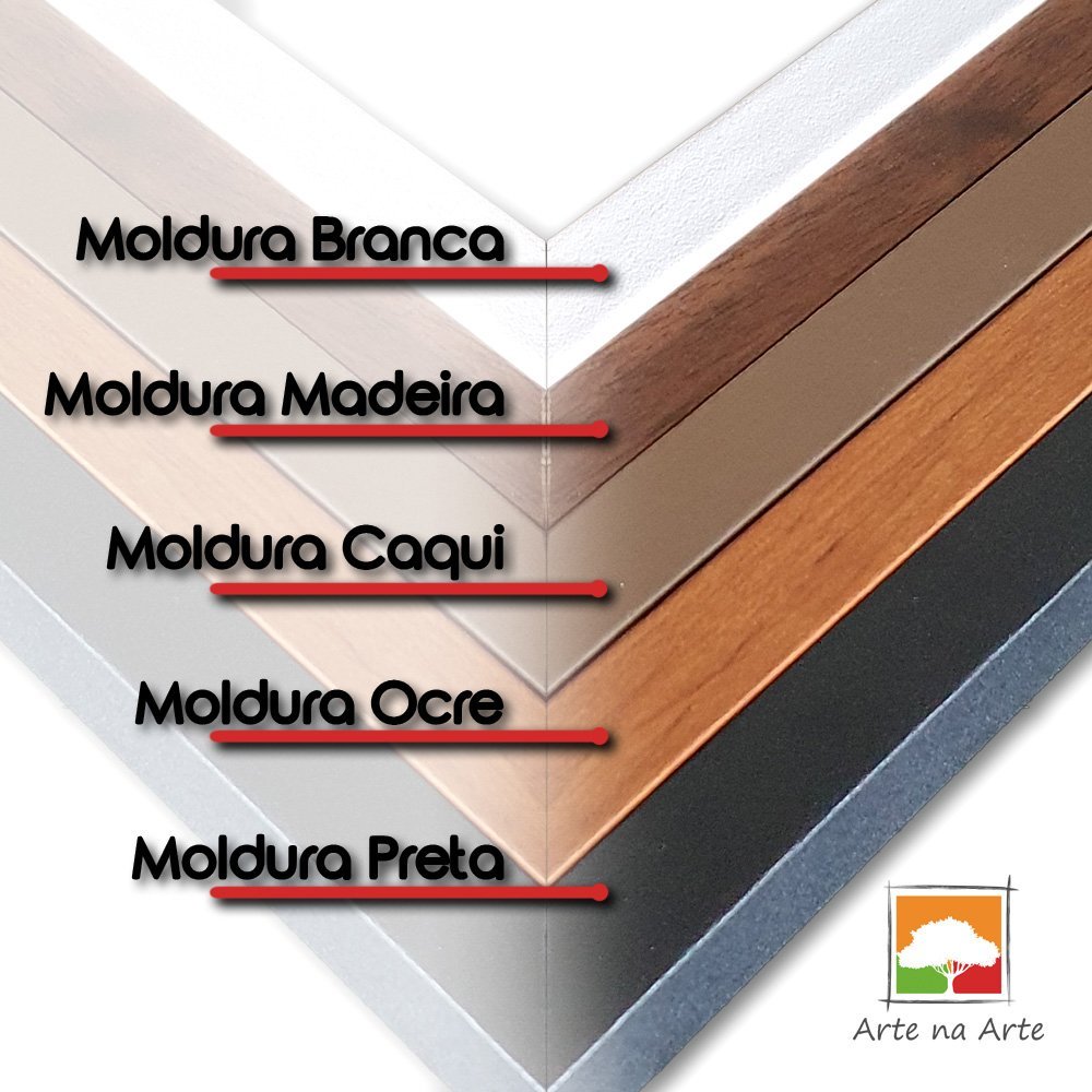 Quadro Premium Textura CXAlta Folha Ouro em Preto2 3un 40x60 - Moldura Madeira - 6