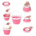 Ver imagem 5 de Balde Multiuso Retratil Flexivel para Limpeza Domestico Capacidade Campacto Silicone 10l Rosa