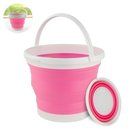 Ver imagem 2 de Balde Multiuso Retratil Flexivel para Limpeza Domestico Capacidade Campacto Silicone 10l Rosa