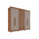 Ver imagem 3 de Guarda Roupa Casal Ripado com 6 Portas e 6 Gavetas Granada - Salleto Cinamomo/off White
