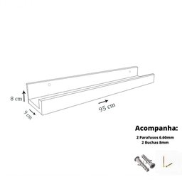 Prateleira Tempero Simples 95 Cm Madeirado em Mdf [f031] - 3