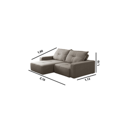 Sofa Retratil e Reclinável 2 Lugares Isis em Tecido Linho Cinza Isofá Móveis - 3