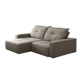 Sofa Retratil e Reclinável 2 Lugares Isis em Tecido Linho Cinza Isofá Móveis - 1