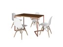 Ver imagem 2 de Mesa de Jantar Industrial Base Ferro Cobre em V Tampo 137x90 Amêndoa 4 Cadeiras Eames Madeira Asse