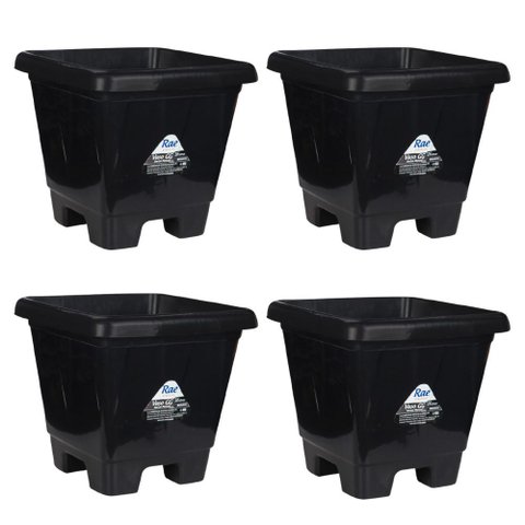 Kit 4 Vasos Gg Quadrados de Plástico com Pézinho 16 Litros