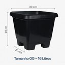 Ver imagem 2 de Kit 4 Vasos Gg Quadrados de Plástico com Pézinho 16 Litros