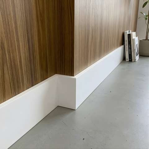 Kit 1 Rodapé Poliestireno 10cm X 2m Acabamento Moderno