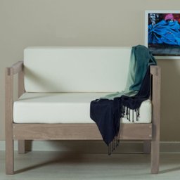 Kit 4 Poltronas de Varanda Gourmet Madeira Maciça com Almofada 1 Lugar Lyza M02 Nogueira - Mpozenato - 2