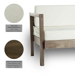 Kit 4 Poltronas de Varanda Gourmet Madeira Maciça com Almofada 1 Lugar Lyza M02 Nogueira - Mpozenato - 4