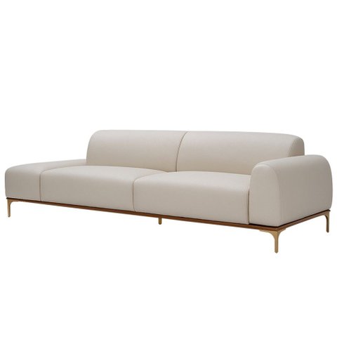 Sofá Living Unne 3 Lugares 210cm Terminal Direito Corano Off White - Nexta Casa