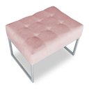 Ver imagem 3 de Puff Lisa Suede Rosa Bebê Base Metálica Industrial Prata - Pallazio