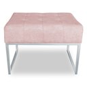 Ver imagem 4 de Puff Lisa Suede Rosa Bebê Base Metálica Industrial Prata - Pallazio