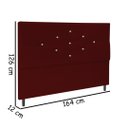 Ver imagem 2 de Cabeceira Estofada Box Casal Queen Size Encosto para Cama T Cross 164x126 Cm Marsala