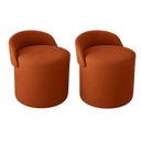 Ver imagem 2 de Kit 2 Puff Encosto Suede Redondo Sala Banco Orgânico Quarto:terracota