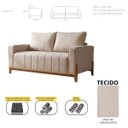 Ver imagem 5 de Sofá 2 Lugares Áustria Base Madeira Tecido Linho Cru Living 1,40m