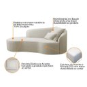 Ver imagem 4 de Divã Recamier Curvo Sala de Estar Inglaterra Lado Esquerdo 150cm Bouclé Bege - Incasa Decor