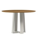 Ver imagem 1 de Mesa Sala de Jantar Tampo Redondo sem Vidro 100% MDF Isabela Branco/Off White/Ype