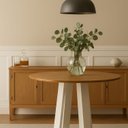Ver imagem 3 de Mesa Sala de Jantar Tampo Redondo sem Vidro 100% MDF Isabela Branco/Off White/Ype