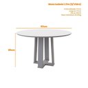 Ver imagem 2 de Mesa Sala de Jantar Tampo Redondo sem Vidro 100% MDF Isabela Branco/Off White/Ype