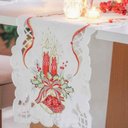 Ver imagem 2 de Trilho de Mesa Natalino Bordado 0,40 x 1,40 m Velas Natalinas Tessi