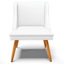 Ver imagem 4 de Kit 4 Cadeiras Decorativas Sala de Jantar Pés Palito de Madeira Firenze Pu Branco Fosco/natural G19