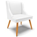 Ver imagem 3 de Kit 4 Cadeiras Decorativas Sala de Jantar Pés Palito de Madeira Firenze Pu Branco Fosco/natural G19