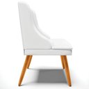 Ver imagem 2 de Kit 4 Cadeiras Decorativas Sala de Jantar Pés Palito de Madeira Firenze Pu Branco Fosco/natural G19