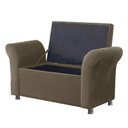 Ver imagem 1 de Recamier Bau Egeo 120x Suede Cappuccino - Dominic Decor