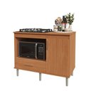 Ver imagem 7 de Balcão para Cooktop Turim - 1,05m 5 Bocas 1 Nicho com 1 Porta 1 Gaveta Nature - Movelove Nature