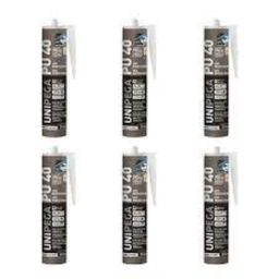 Kit 6 Adesivo Pu 40 Profissional 280ml Unipega Preto - 1