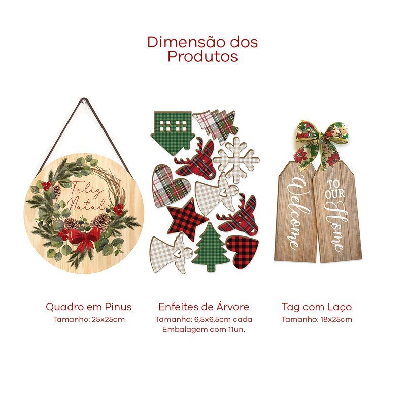 Kit Natalino Placas Decorativas com Frases - 3