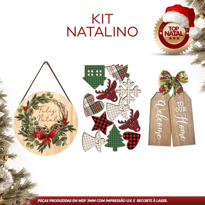 Kit Natalino Placas Decorativas com Frases - 2