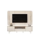 Ver imagem 1 de Painel e Bancada Tv 75" Floro Frisos Chanfrados 2 Portas Offwhite G18 - Gran Belo