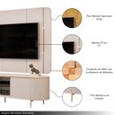 Ver imagem 2 de Painel e Bancada Tv 75" Floro Frisos Chanfrados 2 Portas Offwhite G18 - Gran Belo