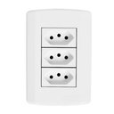 Ver imagem 1 de 3 Tomadas 2p+t 10a 250v com Placa 4x2 Pluzi Pluzie:branco